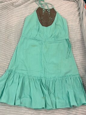 Banana Republic Aqua Halter Dress